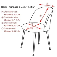 Low Back Dining Chair Cover Accent Short Back Bar Counter Chair Slipcover Curved Chair Covers Stretch Funda Silla Seat Cover 2