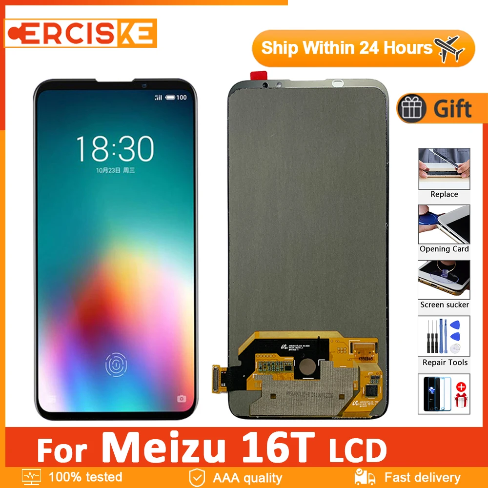 

6.5" Original Super AMOLED For Meizu 16T LCD M928Q Dispay Touch Screen Digitizer Assembly Panel Replacement For Meiz 16 T Screen