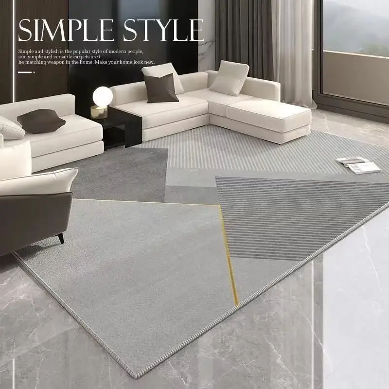 Modern Silver Grey Area Rug – Soft, Large Geometric Carpet For Living Room Or Bedroom 4 thumbnail image