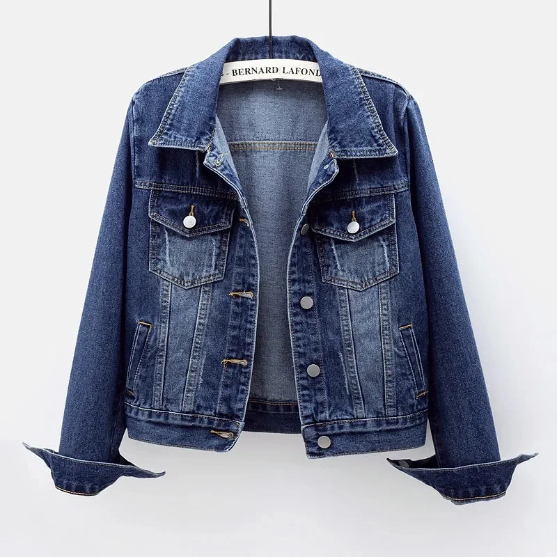 2023 New Spring Autumn Women’s Denim Jacket Long Sleeve Overcoat Loose Basic Coat Button Streetwear Outerwear Jeans Jackets