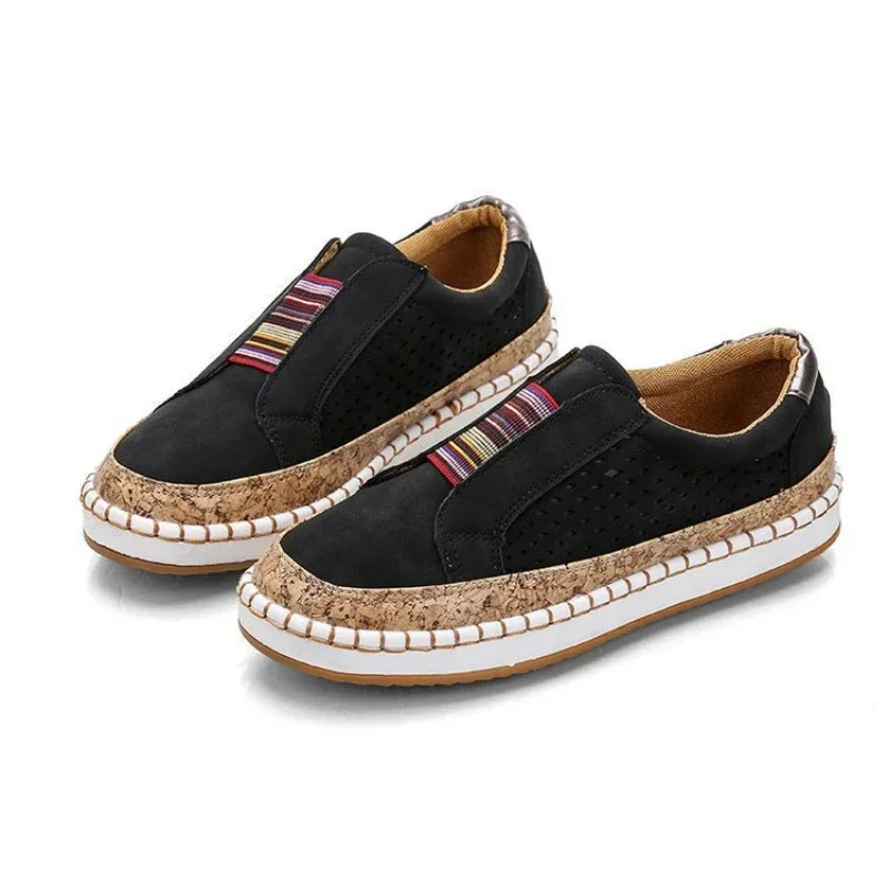 Blue Flats Classic Women Shoes 2025 Slip on Women Sneakers Breathable Hollow Out Casual Vulcanized Shoes Woman Summer Loafers 5