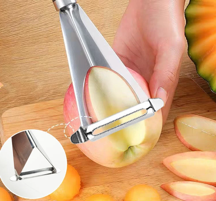 Stainless Steel Fruit Carving Knife Triangular Shape Vegetable Knife Slicer Fruit Platter Non-slip Carving Blade Kitchen Tool