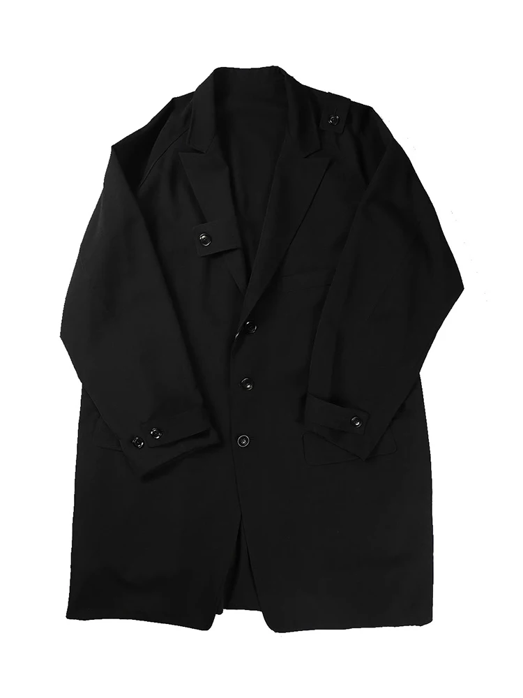 BLACK JOKER 가역 빅 사이즈 블레이저 캐주얼 남성 블레이저 맨 트렌치 코트 남성용 한국 스타일 의류 블레이저 코트 남성용 탑