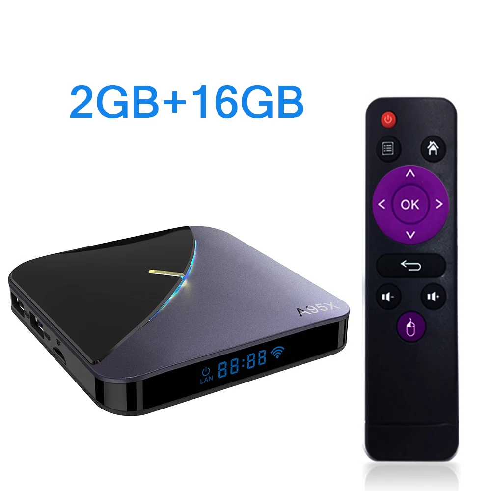 box stream Android 11 RGB Light Smart TV Box A95X F3 Air II Amlogic S905W2 4GB 64GB 1080P 4K Dual Wifi Bluetooth 5.0 Youtube Media Player now tv stick TV Receivers