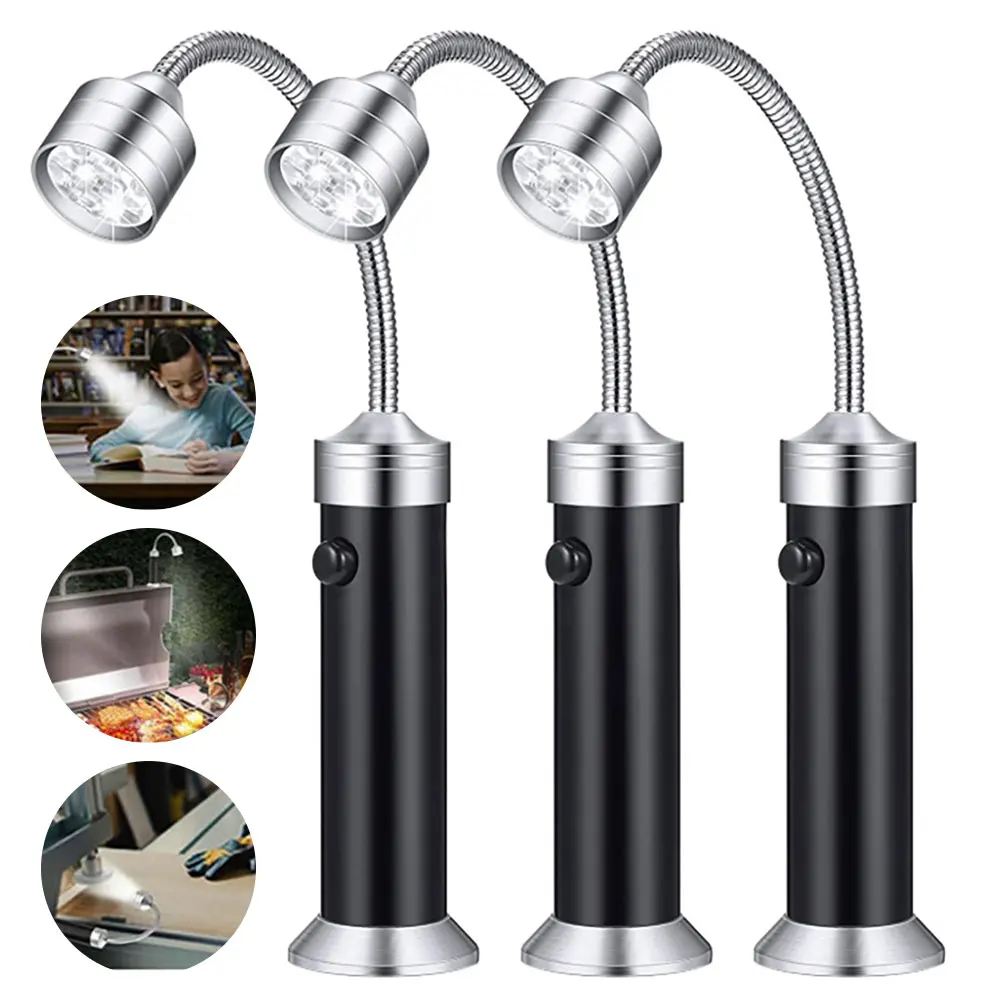 9 Leds Flashlight BBQ Grill Light Outdoor Super Bright Magnetic Base 360 Degree Barbecue Lights Soft Tube Torch Lighting Lamp bbq grill lights