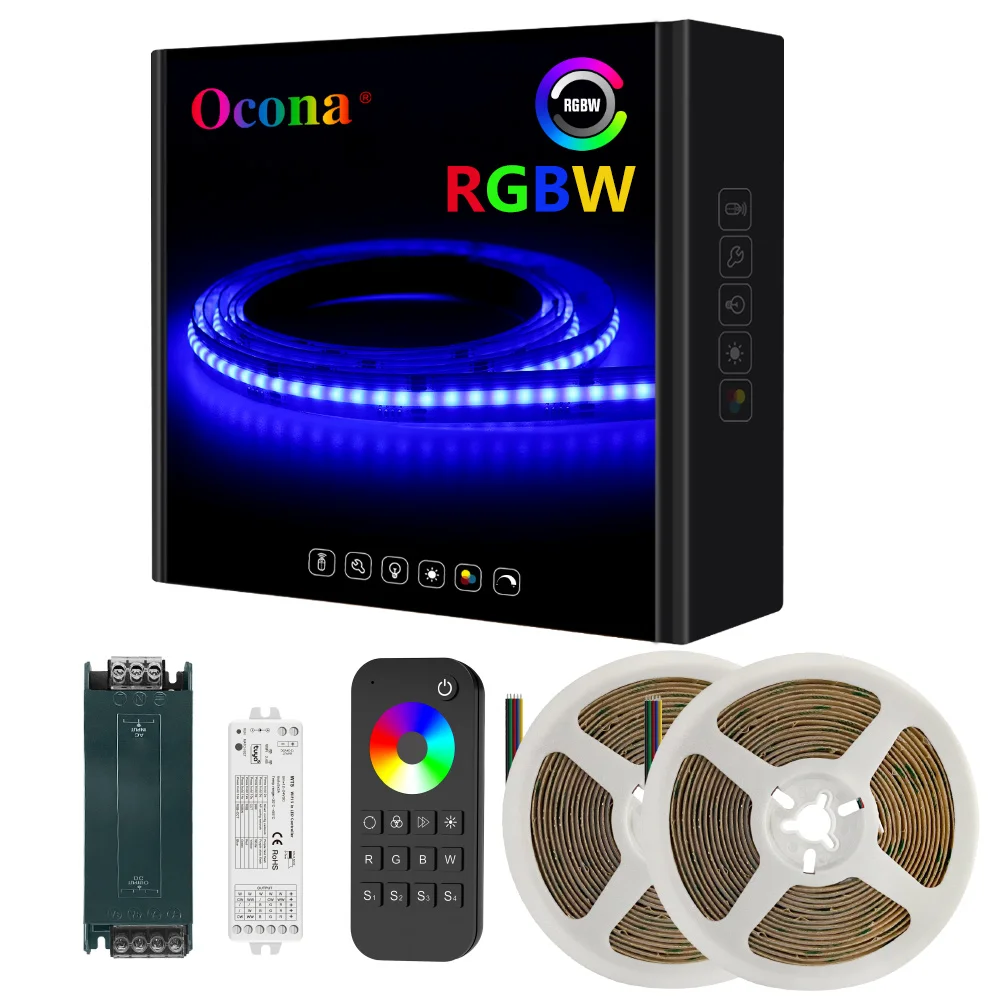 

10m Set Wifi/Zigbee RGBW COB LED Strip Light Kit Home Room Decor Tuya App Control 672LED DC 24V Flexible Tape Ribbon 5m