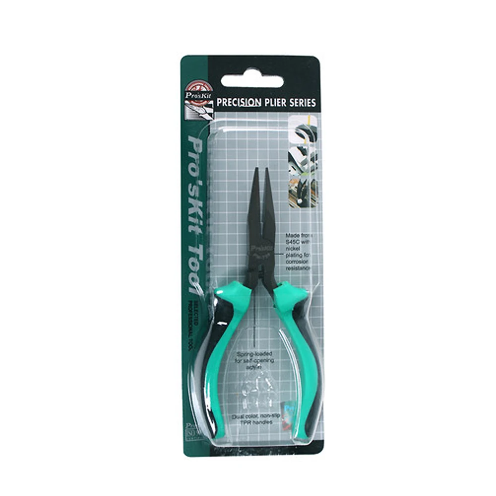 Pro'sKit PM-736 high quality 5-inch Mini Needle Nose Pliers Anti-skid Handle With Teeth Cable Cutter Wire Stripper DIY 6
