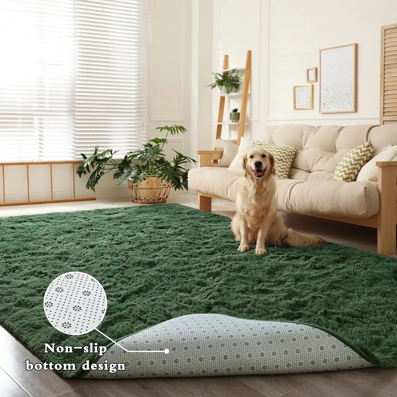 Fluffy Shaggy Rugs Plush Carpet for Girls Bedroom Soft Kids Room Carpets Large Bedside Rug Upgrade Non-Slip Rugs
