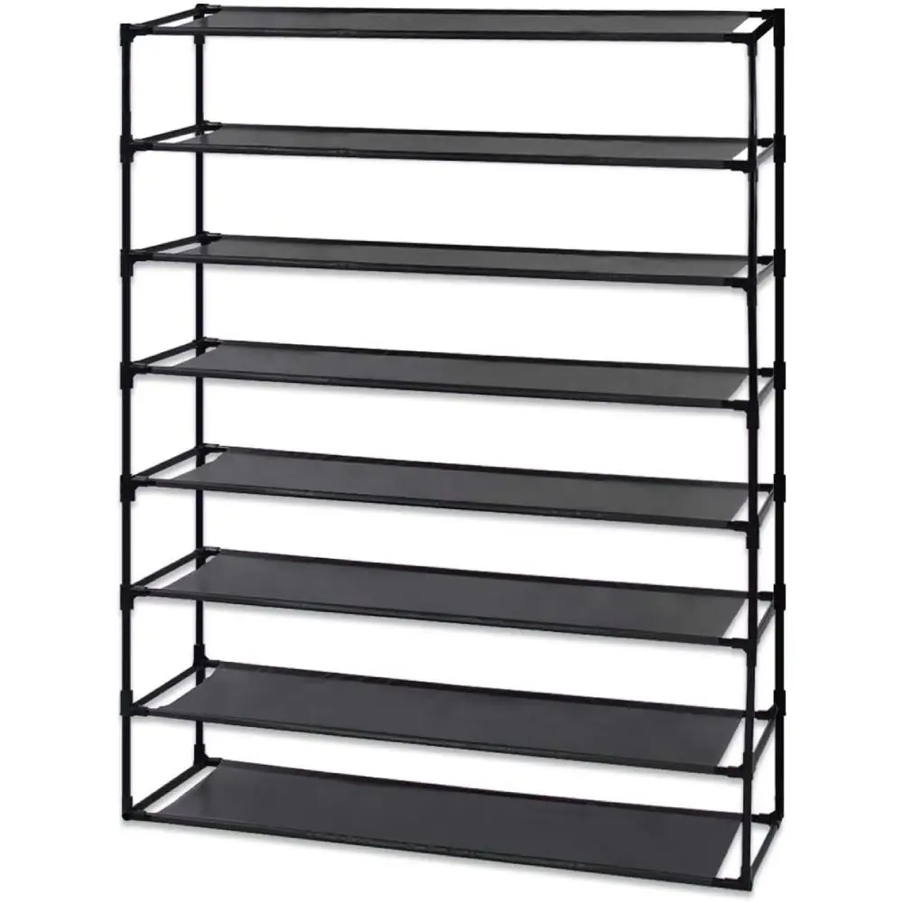 8 Tier Shoe Rack Detachable Non-Woven Waterproof Fabric Shoe Organizer Tower Space Saver Stackable Storage Shelf
