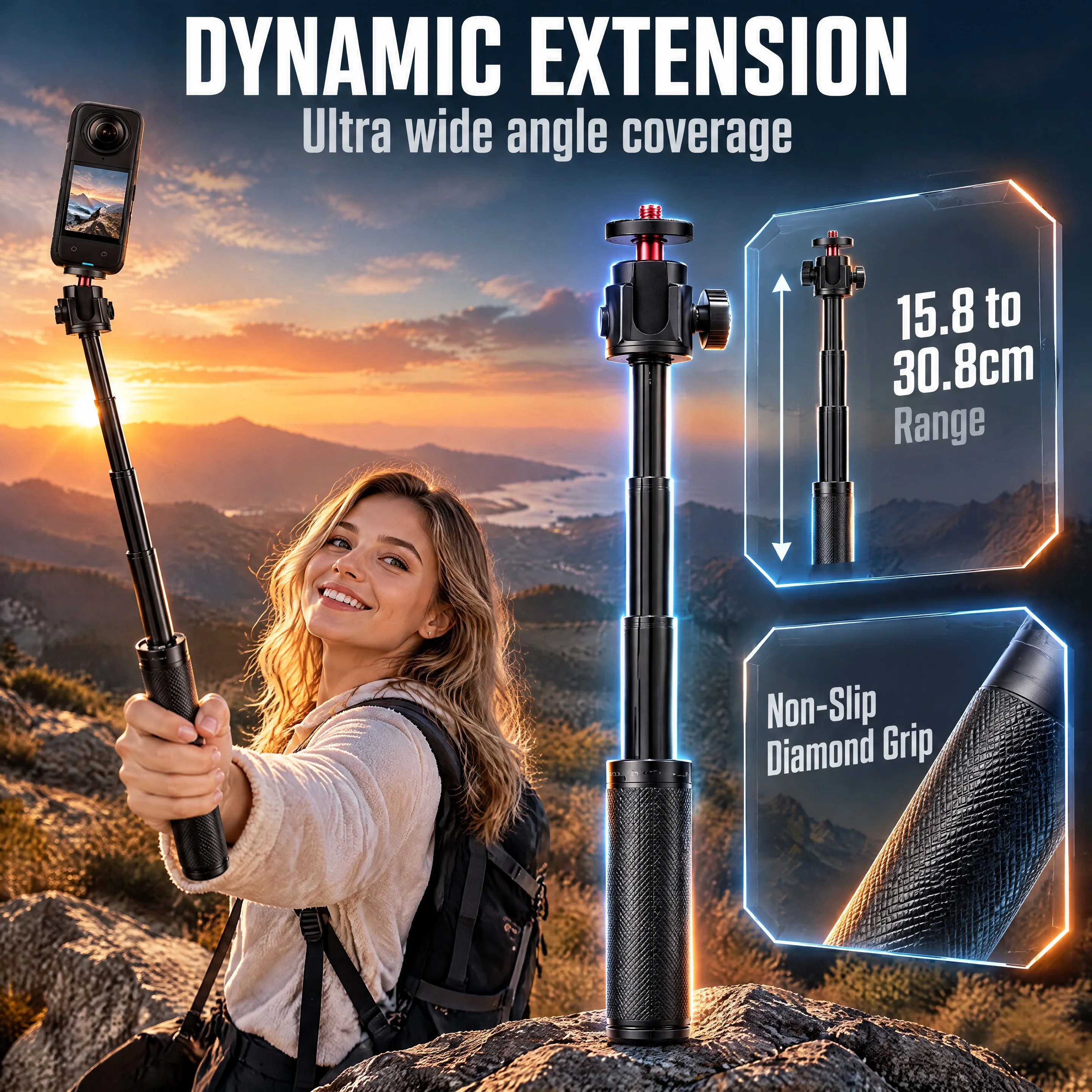 Universal Selfie Stick with Tripod Stand and Accessories