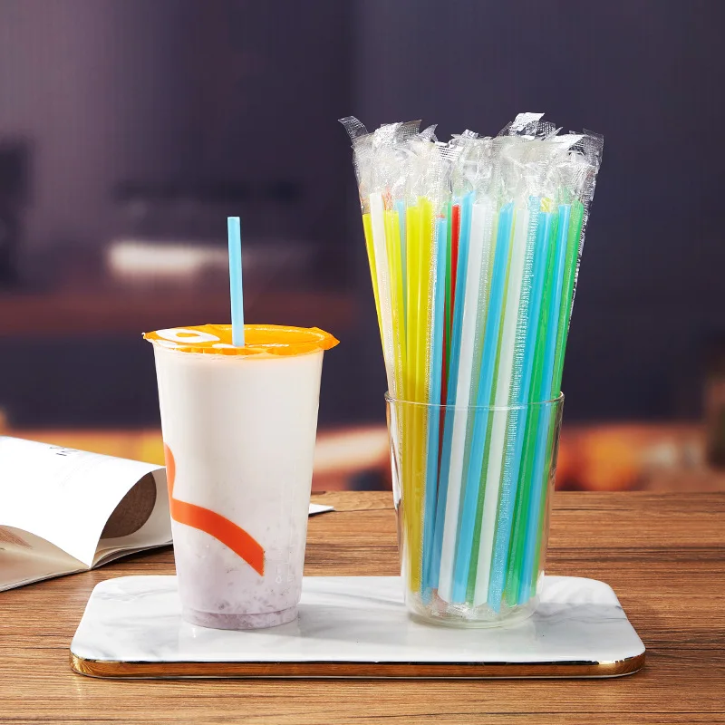 Pailles à cocktail noires jetables paille en plastique pour fêtes et  événeme