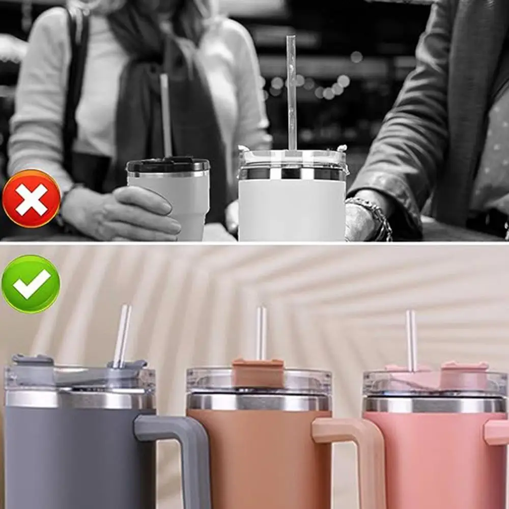 Reusable Plastic Straws for 20oz Tumblers with Cleaning Brush