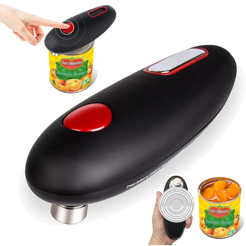 Electric Can Opener Automatic Tin Opener Cordless One Touch No Sharp Edges Handheld Battery Operated Can Opener Kitchen Bar Tool