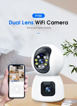 4MP UHD Eseecloud APP Full Color Dual Lens WIFI IP Camera AI Humanoid Detection Home Security CCTV Intercom Baby Monitor 1