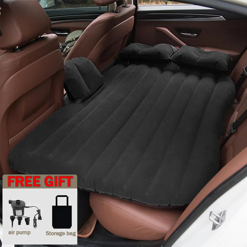 Car Travel Bed Inflatable Travel Bed Home Outdoor Camping Mat Rear Flocking Plus Multifunctional Air Mattress Interior Accessory