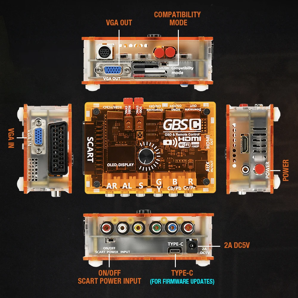 TicKnot GBS Control GBSC MINI Video Converter RGBS Scart /YPbPr to