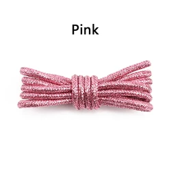 Radiant Metallic Glitter Round Shoelaces in Vibrant Gradient Hues - 160cm (Pink)