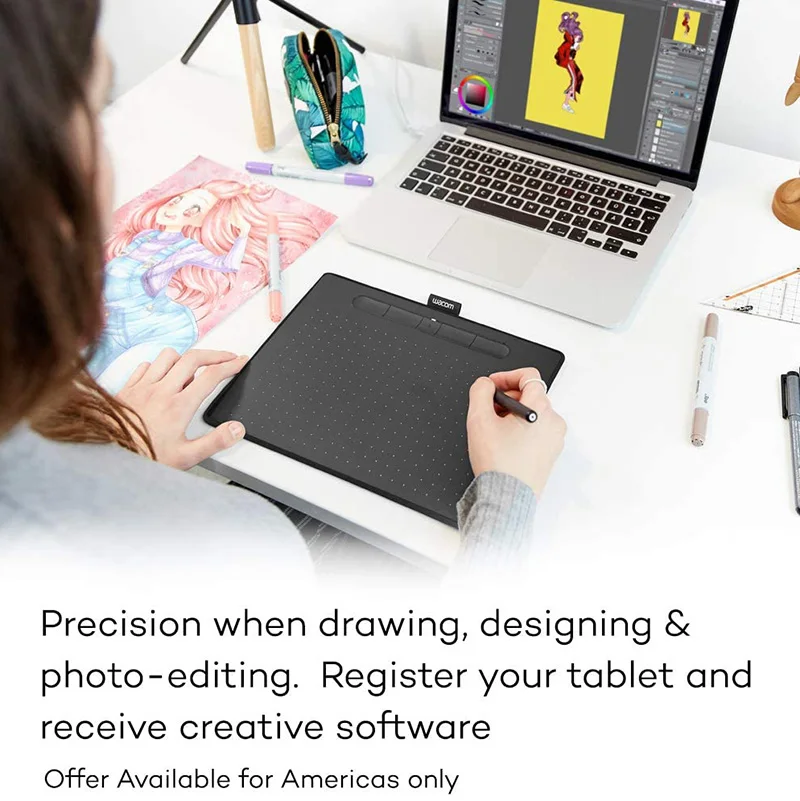 Wacom Intuos Medium Bluetooth Graphics Drawing Tablet with 4 Customizable ExpressKeys for Teachers Students and Creators - Image 6