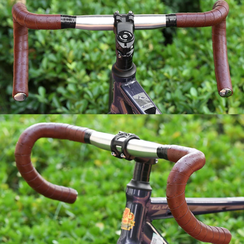2PCS Bicycle Handlebar Tape Bicycle Road PU Artificial Leather EVA Textured Punch Strap Cycling Gear 2150x30x3mm Accessories