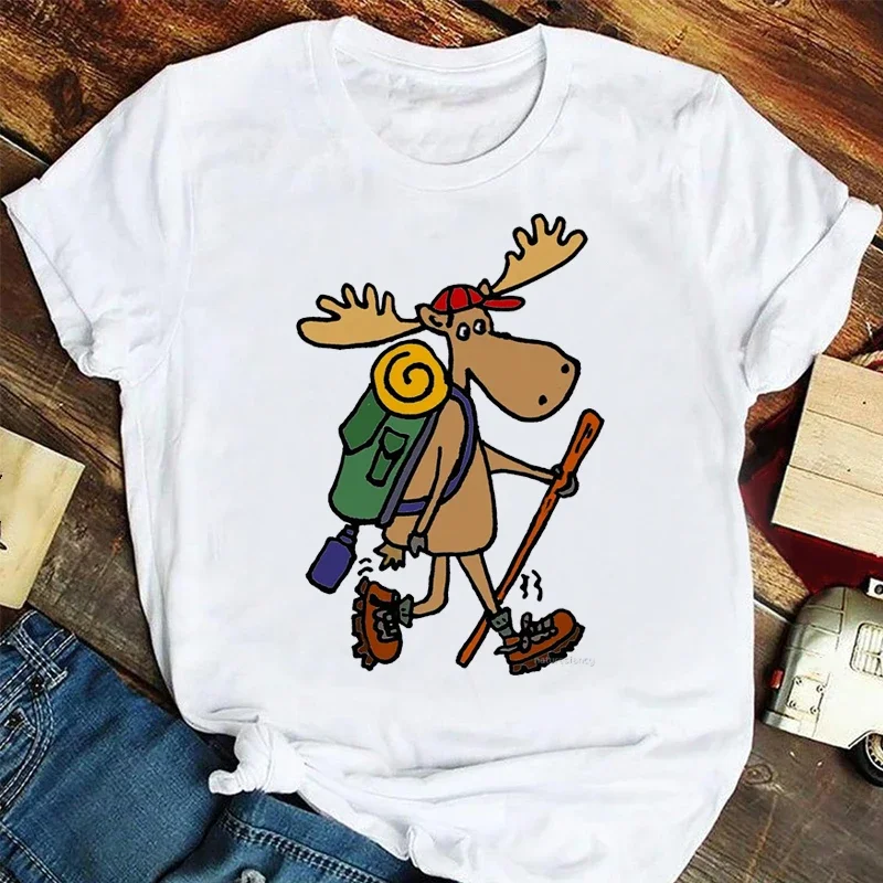 Happy Camper Shirt Casual Cartoon Graphic T-Shirt 4