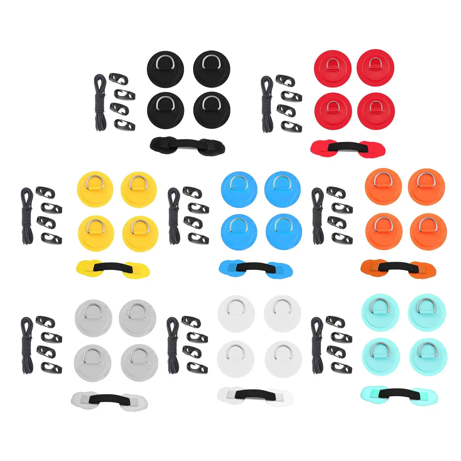 

D Ring Pad Patch Bungee Accessories Set Round Patch for Inflatable Surfboard