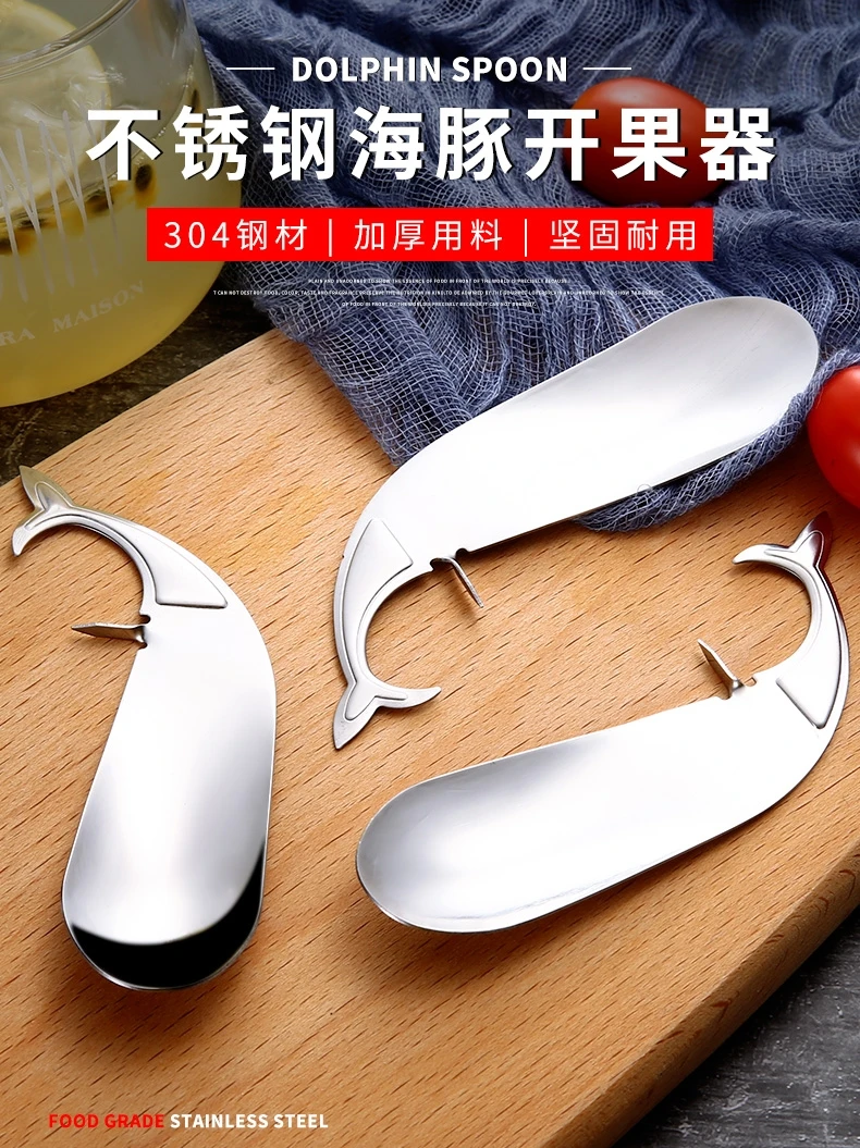 ~L Spoon Passion Fruit Egg Fruit Splitter Open Shell 304 Stainless Steel Knife Spoon Auxiliary Food Tool