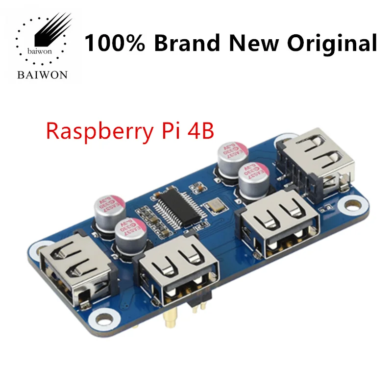 

100% Original IC Chips Raspberry pie Raspberry Pi 4B Zero 4-Way USB 2.0 Interface Expansion Board