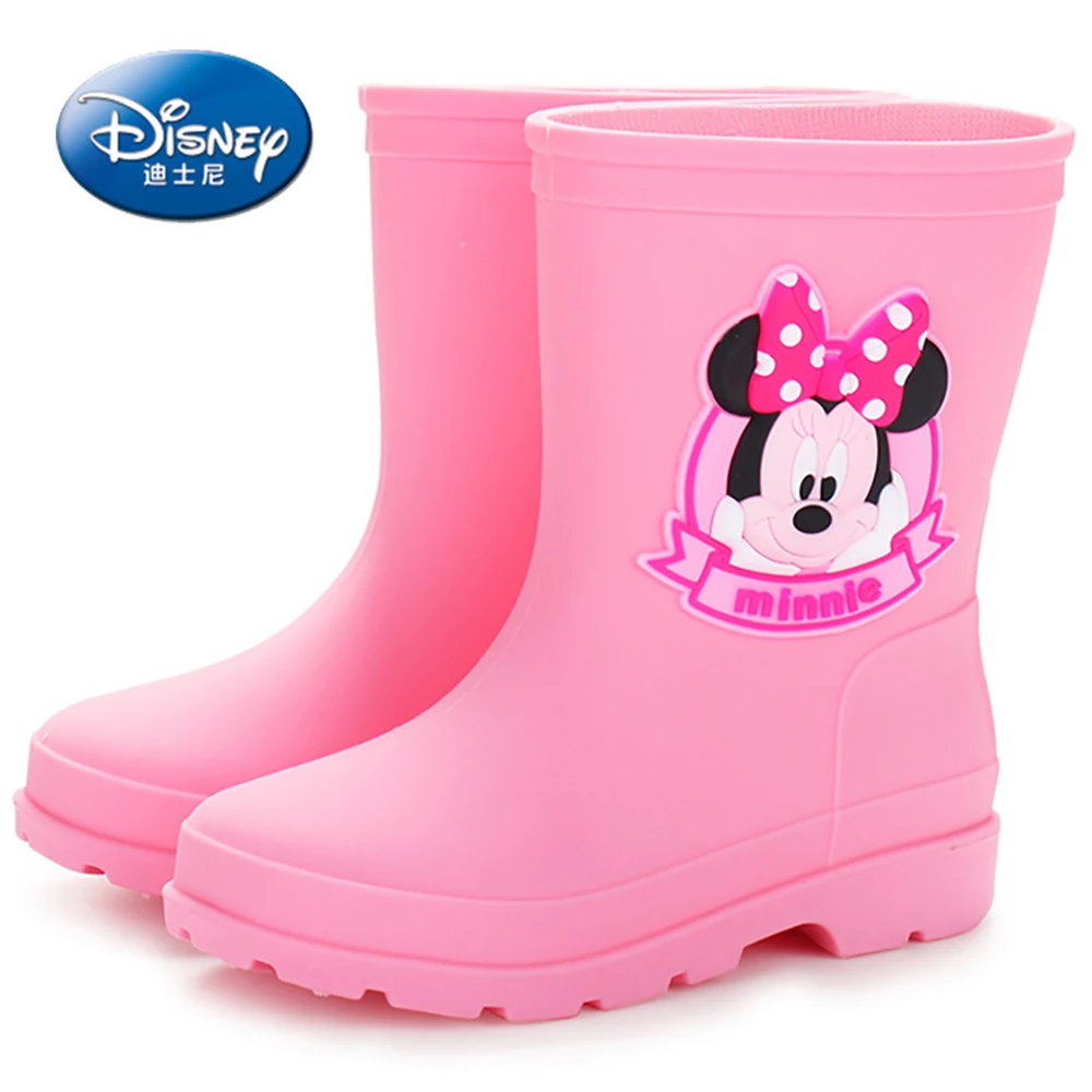 Disney Kids Lovely Cartoon Mickey Mouse Rain Boots Boys Girls Casual Middle Boots Children