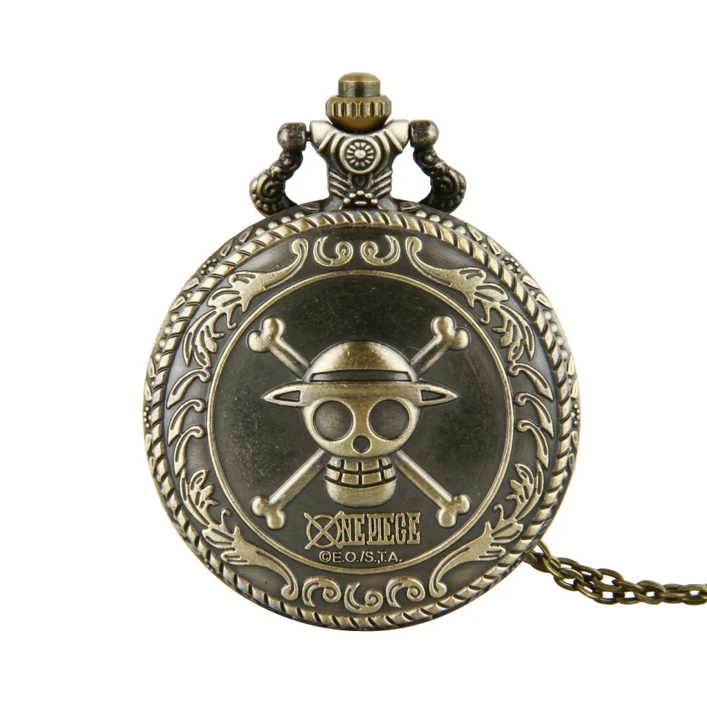 One Piece Cartoon Peripheral Pocket Watch Men Women Vintage Chain Pendant Hot Trendy Decoration Accessories Kids Birthday Gifts images - 6