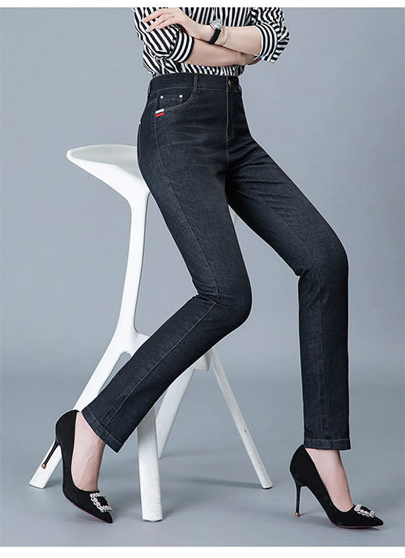 maternity jeans Women's Denim Pants 2022 Fashion Classic Stretch Pencil Jeans Lady Ankle Length Basic Washed Mid Waist Jeans Work Trousers versace jeans couture