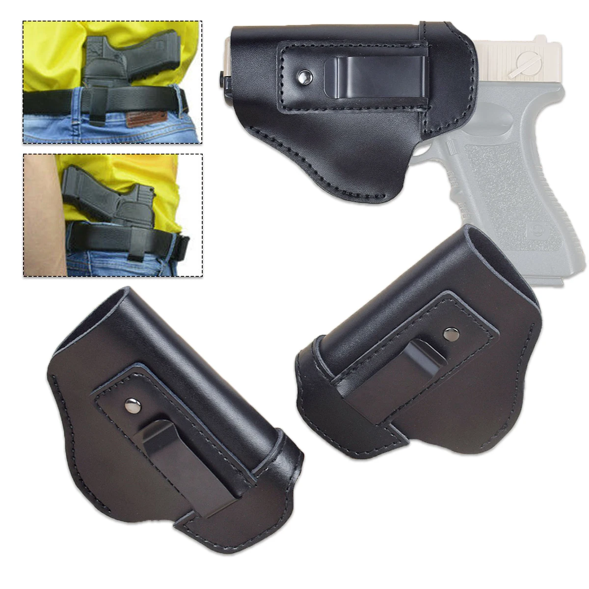 

Tactical Gun Holster Beret 92 Leather Case Universal Pistol Shield Glock 17 19 22 23 43X M&P Concealed Carry Leather Holsters