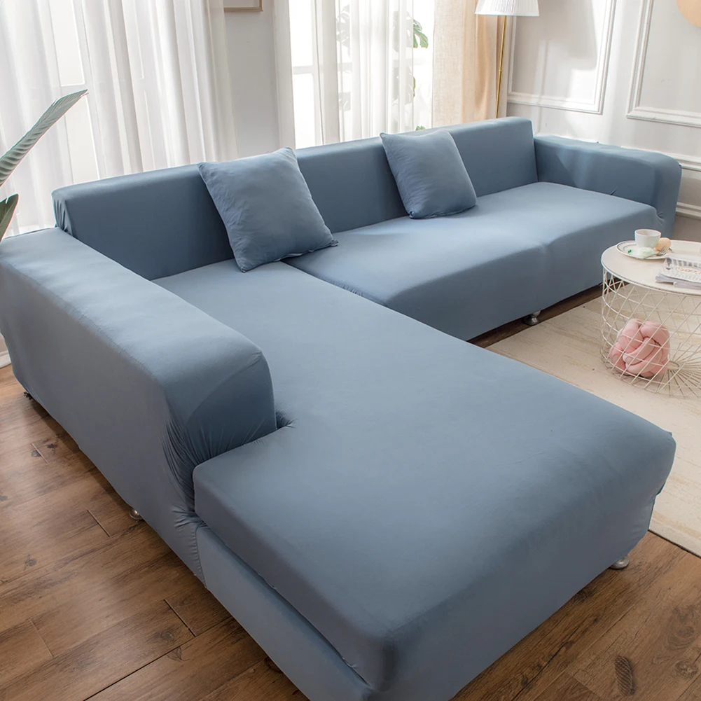 Elastic Solid Color Sofa Covers for Living Room Sectional and Couch Chair Protection