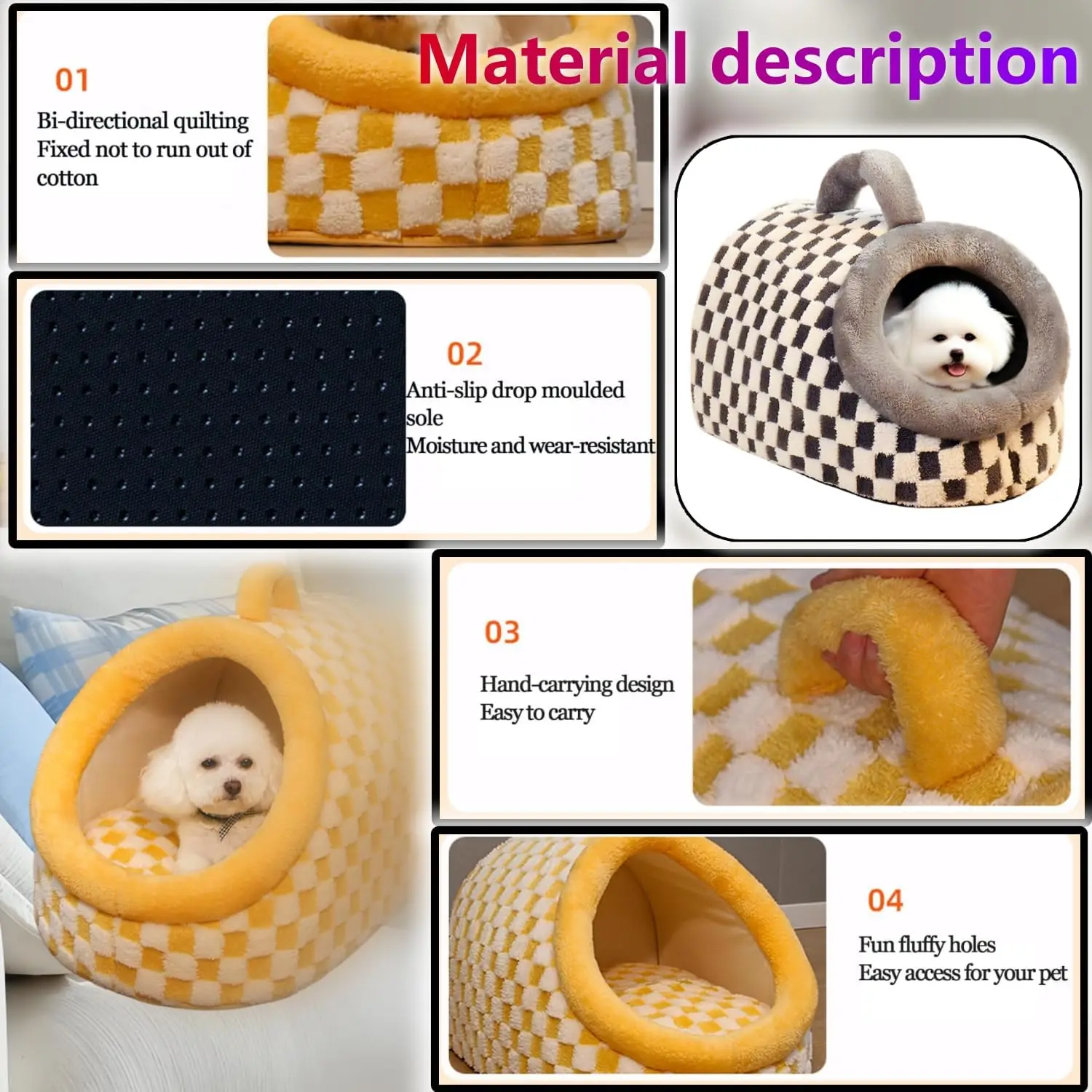 Dog Bed cat Bed Small Medium Furniture cat for Indoor Cats with Cover cave Outdoor House Insulated House Large Indoor Travel