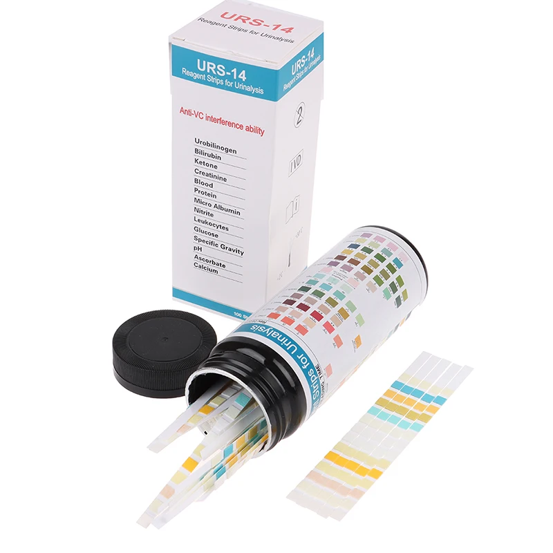 PH indicator test strips URS-14 100strips Urinalysis Reagent Test Paper Urine pH Test Strips Leukocytes