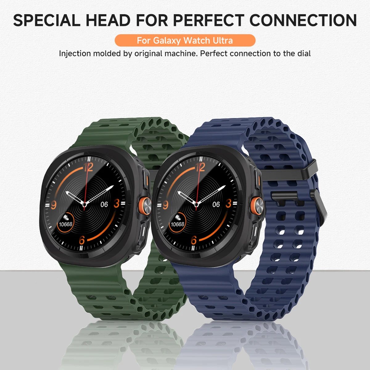 Sport Silicone Band with Protective PC Case for Smartwatch - Ultra 47mm