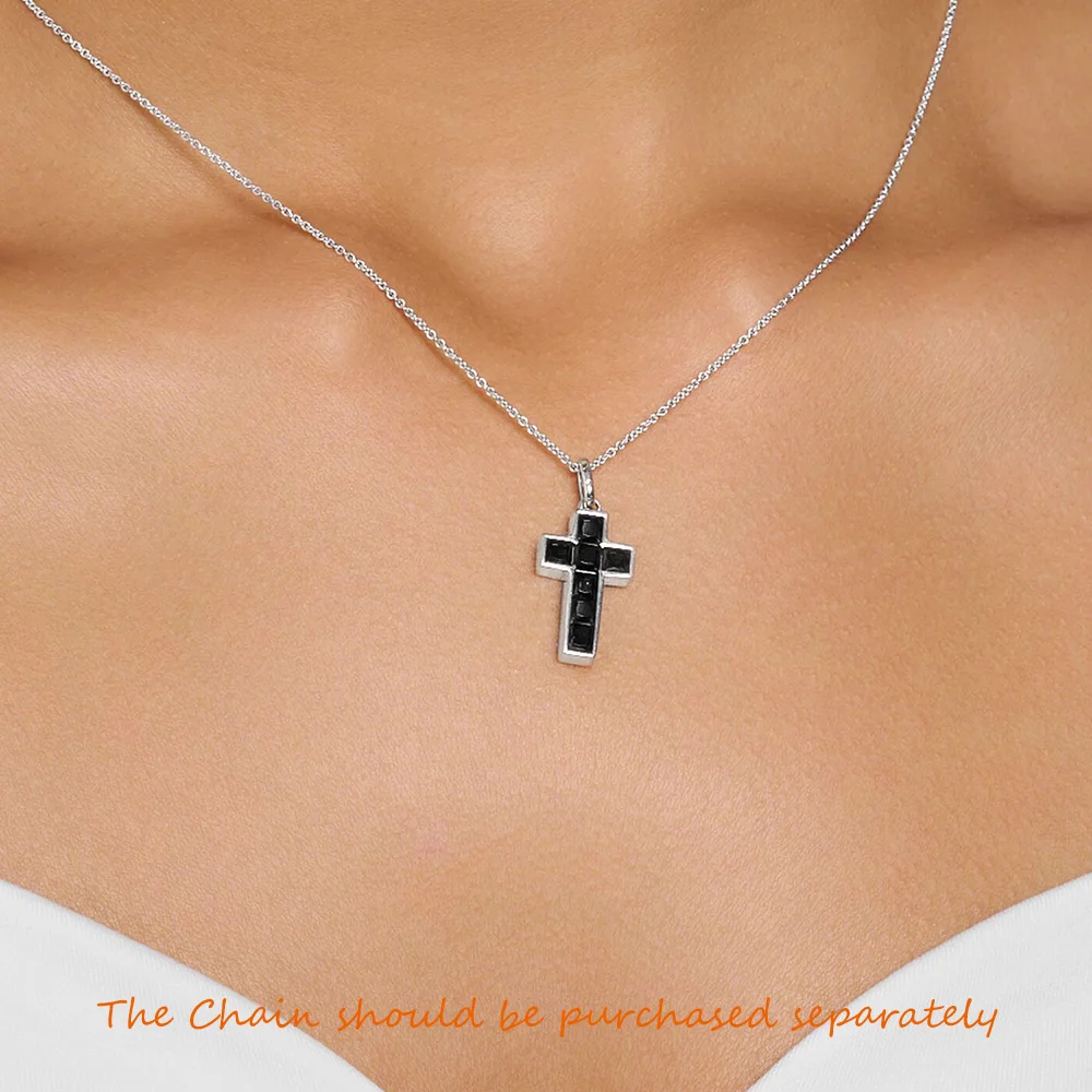 Black Stone Cross Pendant Brand New Fine Jewelry Classic