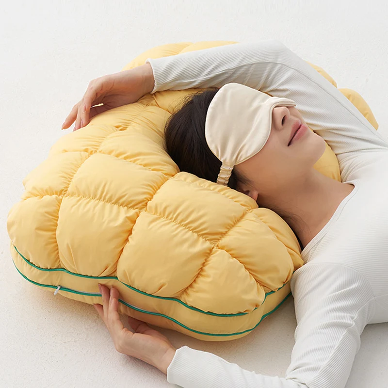 1pc pineapple Pillow,Premium Soft Alternative Filling, Comfortable Bed Pillow,High Pillows Bedroom Hotel All Season Available 3