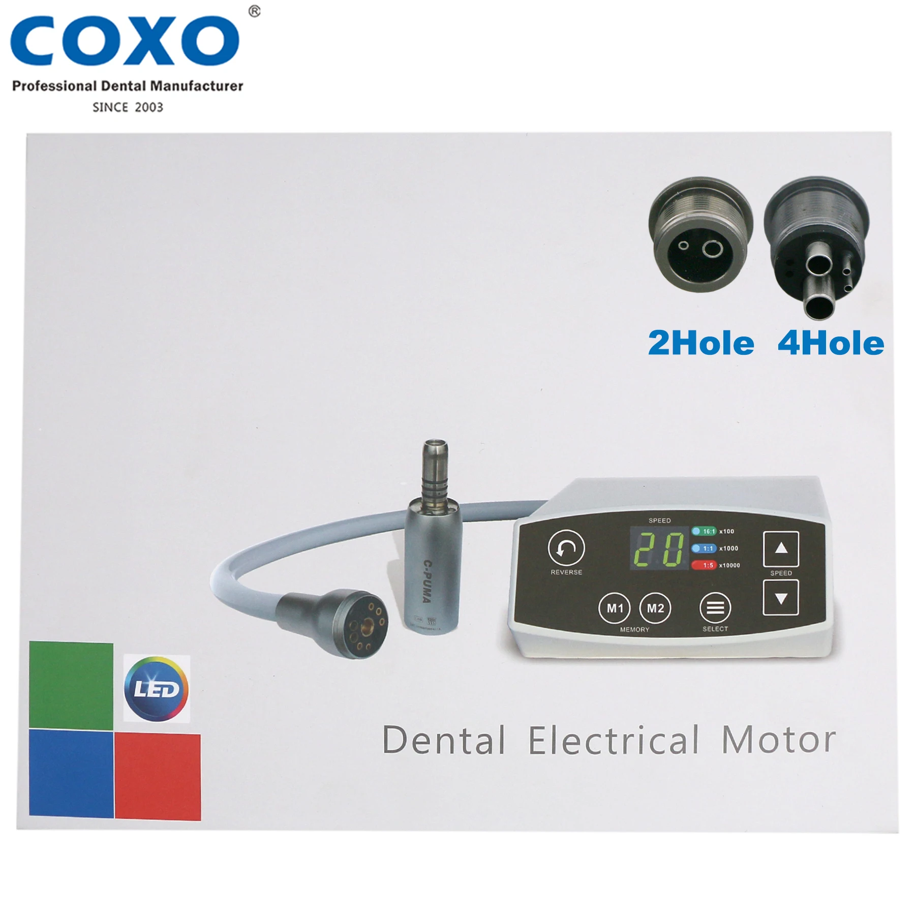 

COXO YUSENDENT Dental Electric Motor Brushless LED Clinical Micromotor System C-Puma 4 Hole/2 Hole110V