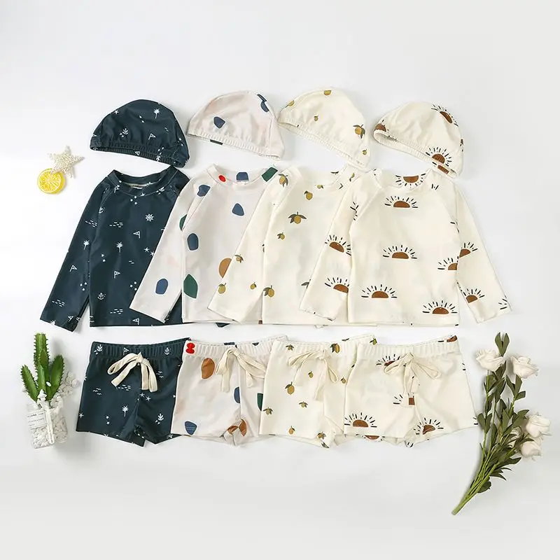 UV Baby Boy Swimsuit One Piece Swimming Jumpsuit Ruffles Bathing Suit SPF 50+ Long Sleeve Kids Swimwear for Girls 1-7 Years