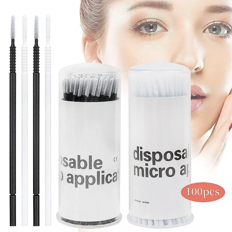 Description Picture 2 of itemApplicator Lashes Disposable Handle 100 Pcs Microbrush Mascara Wands Micro Brush Brushes Eyelash Extension Makeup Tools