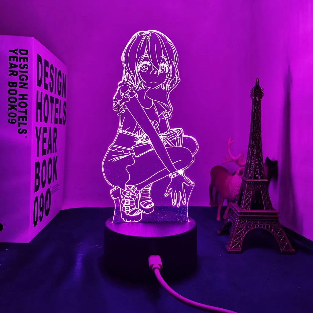 Anime 3d Lamp Kanojo Okarishimasu Mami Nanami for Bedroom Decor Nightlight Birthday Gift Manga Rent A Girlfriend Led Night Light led night light