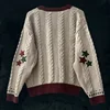 Christmas Tree Women Cardigan Autumn Winter Knitted Cardigans with Star Embroidery Holiday Sweater Folklore Tops Christmas Gift 5