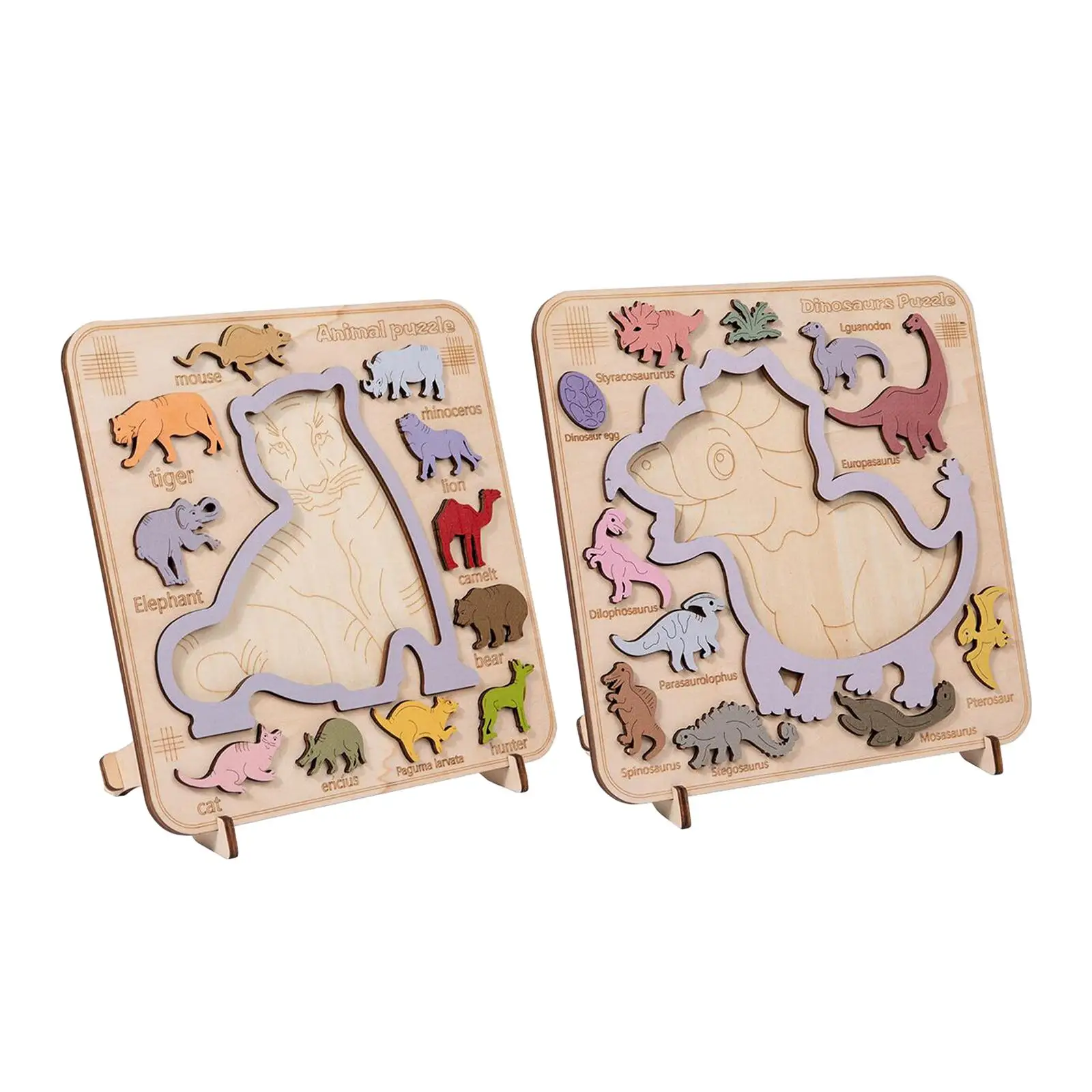 

Lovely Wooden Puzzle, Matching Game, Interactive Preschool Puzzles, Montessori Toys for Baby Toddlers Ages 2 3 4 Year Old