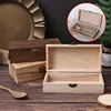 High Quality Rectangular Wooden Storage Box Retro Jewelry Box Desktop Organizer Wood Clamshell Container Wooden Gift Box 2