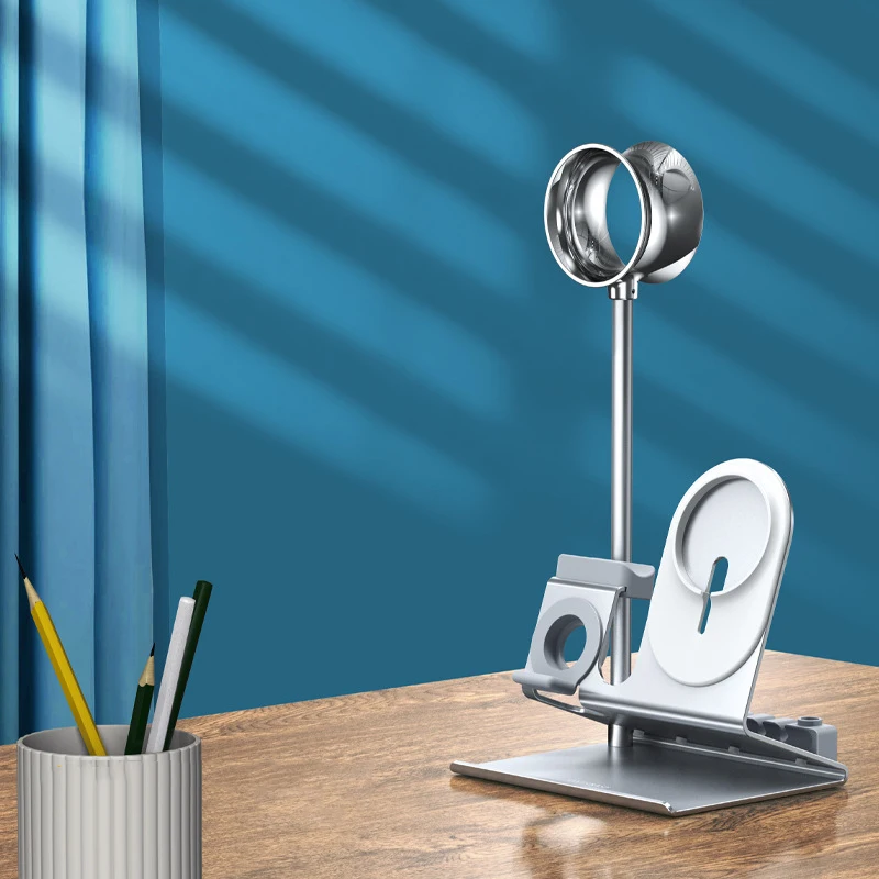 5IN1 Wireless Charging Base Stand For Watch Airpods Pro Charging Storage Multifunctional Accessory Metal Headphone Holder Stand