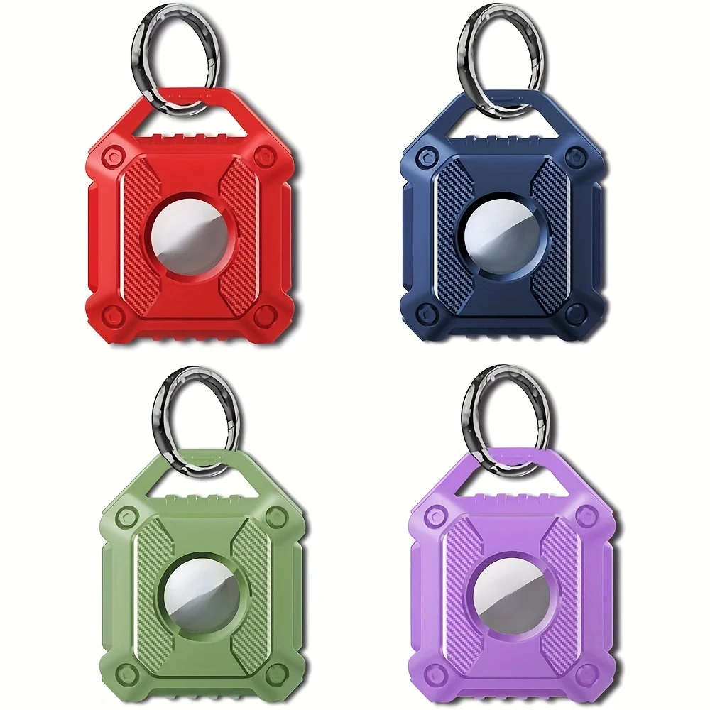 Waterproof AirTag Stand Case with Key Chain, Screw Full Cover Scratch Resistant, Security Stand Case for Apple AirTag Tracker