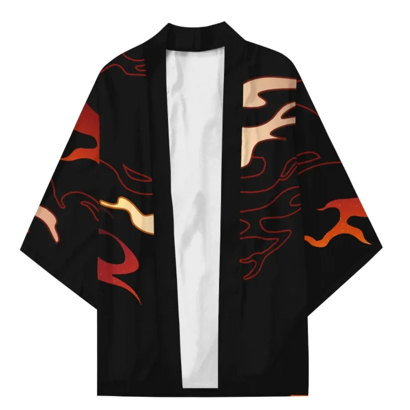 Japanese Anime Cosplay Kurosaki Ichigo Kimono Cardigan Large Size Half Sleeve Shirt Jacket Harajuku Haori Yukata Asian Clothes