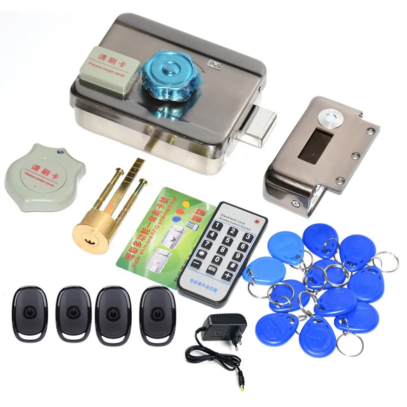 Smart Door Lock Electronic RFID Door Gate Lock/Smart Electric Strike Lock Magnetic Induction Door Entry Access Control System y 15tags remotes smart door lock smart lock electronic lock