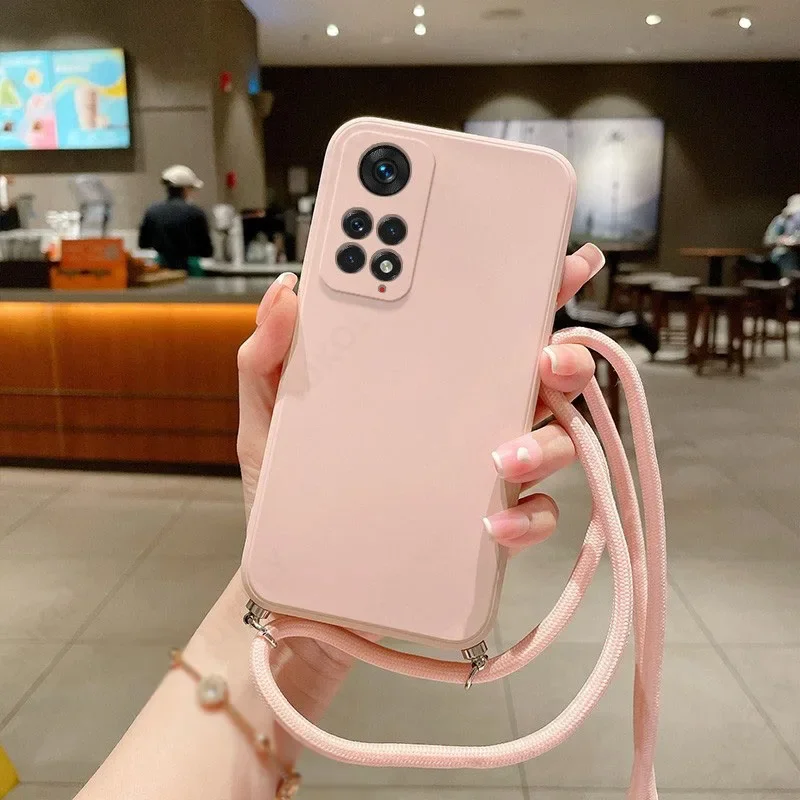 Crossbody Strap Lanyard Silicone Soft Case - TPU Back Cover