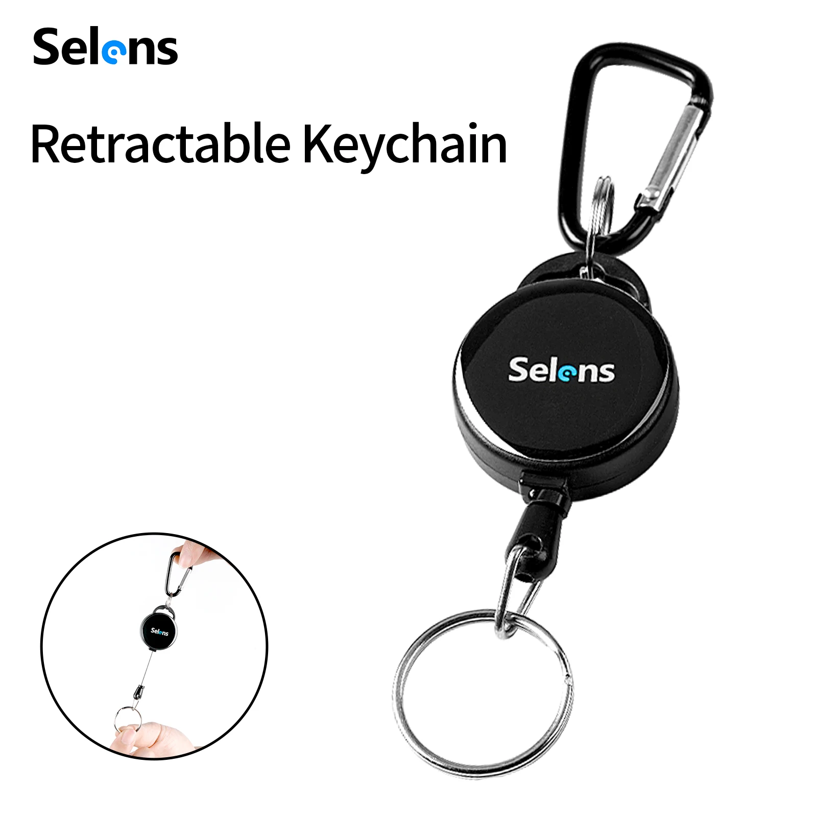 Selens Carabiner 2-in-1 Keychain Hook Backpack Climbing Snap Clip Lock Buckle Outdoor Camping